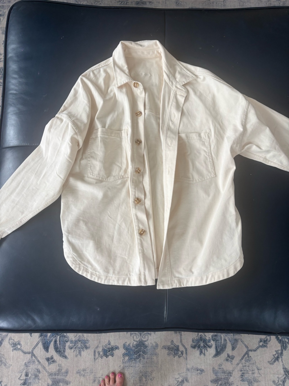 Vuoro Rise and shine Cream Button-Up Shirt Jacket